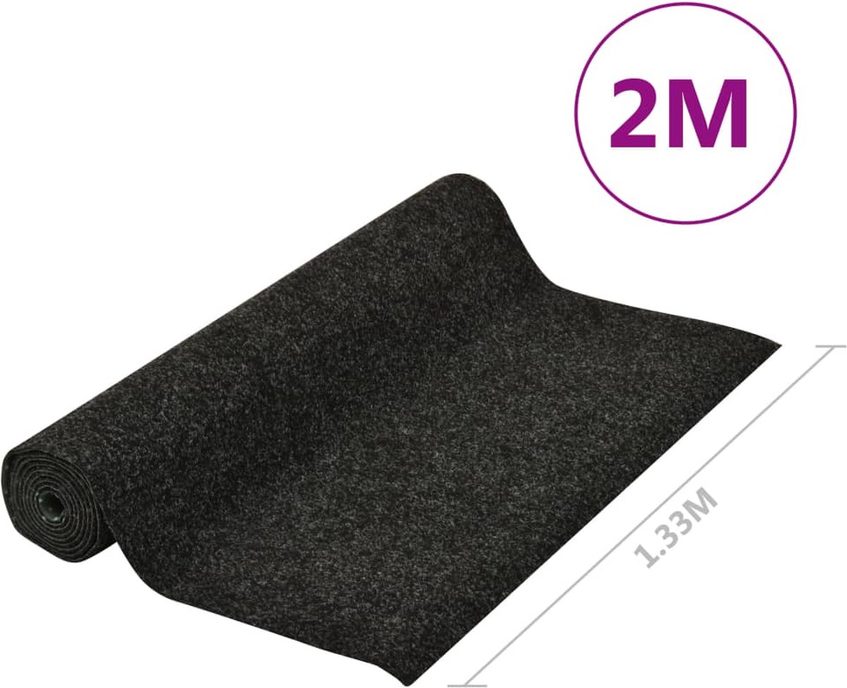 Vidaxl Kunstgras Met Noppen 2x1,33 M Antraciet