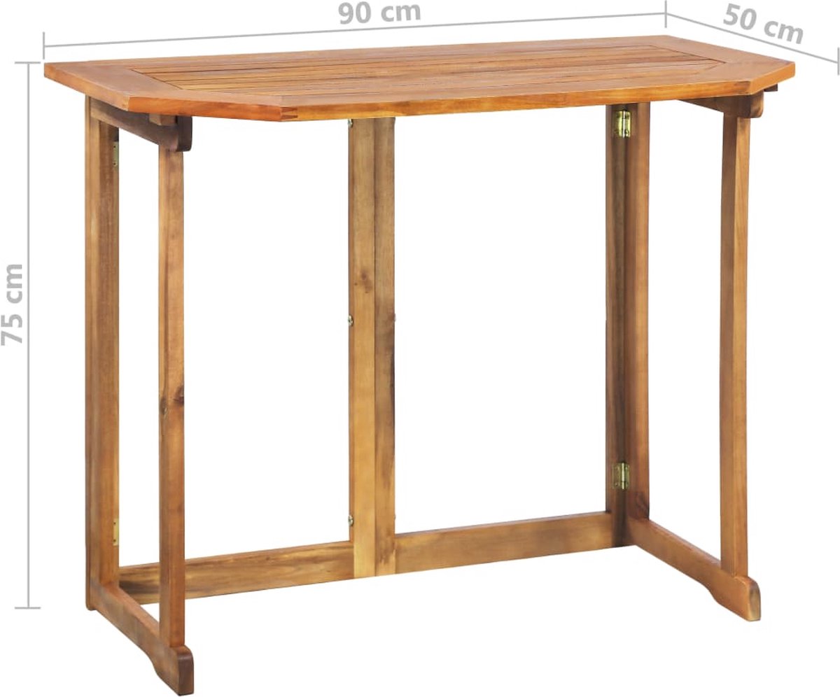 Vidaxl 4-delige Bistroset Massief Acaciahout - Bruin