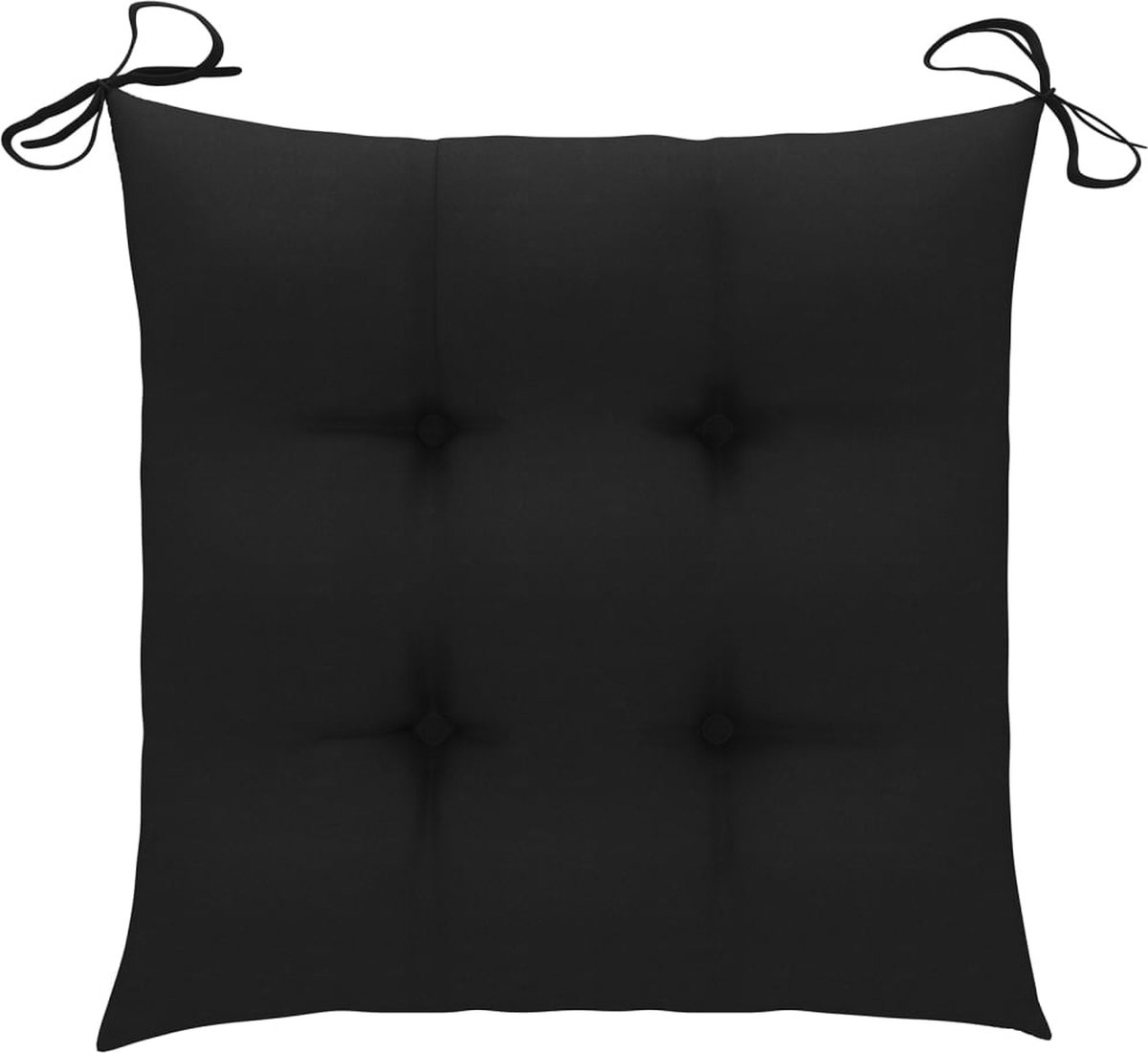 Vidaxl Eetkamerstoelen 8 St Mete Kussens Massief Teakhout - Zwart