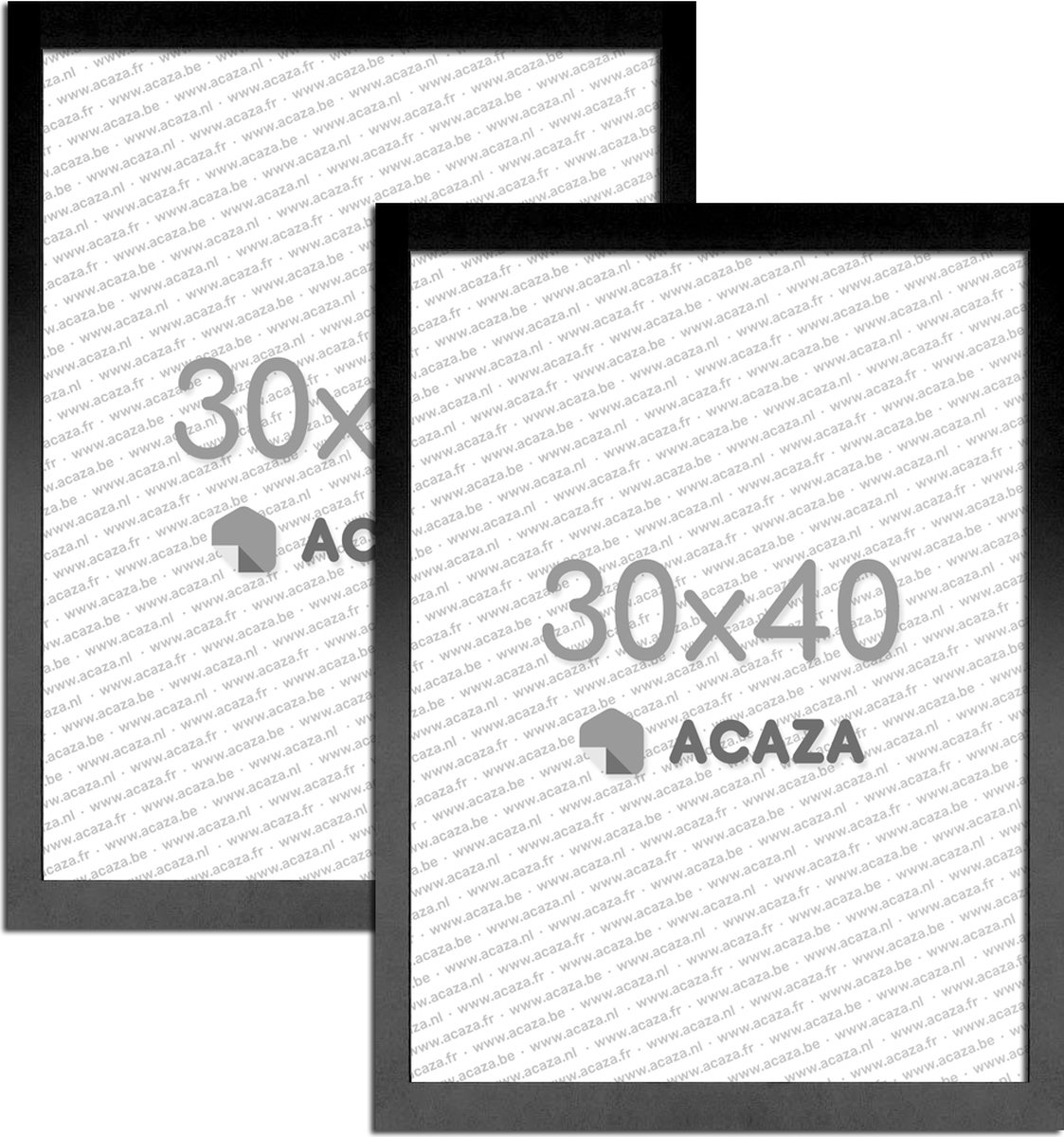Acaza Set Van 2 Madison Fotokaders - 30x40 Cm - Foto Lijsten In Mdf Hout - - Zwart