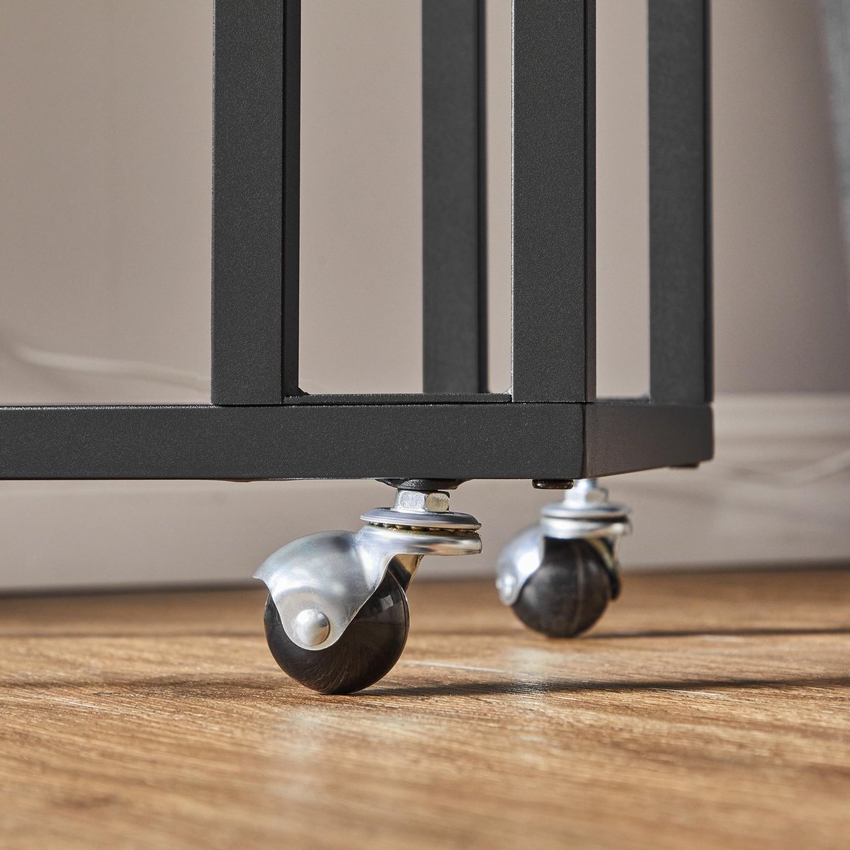 Acaza Bijzettafel Op Wieltjes, Rollend Tafeltje Voor Laptop Of Ontbijt, Lichte Eik Kleur - Bruin