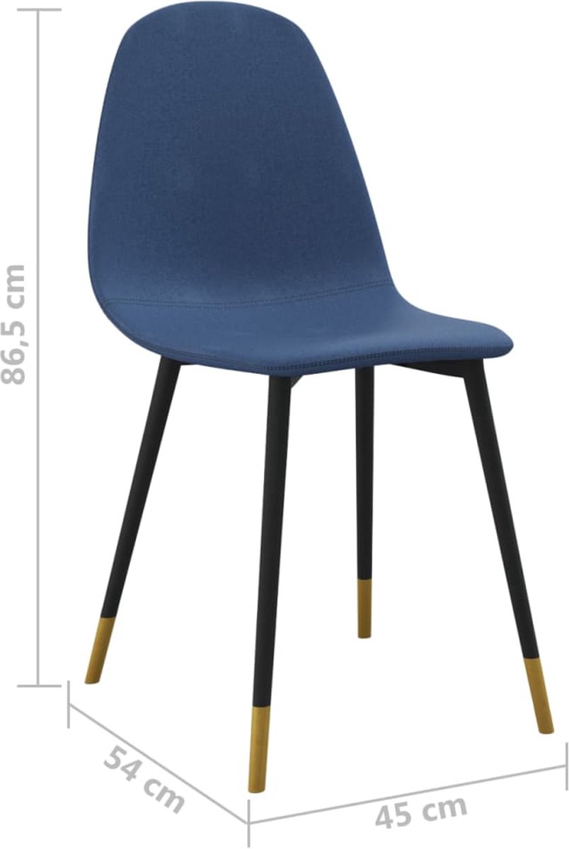 Vidaxl Eetkamerstoelen 2 St Stof - Blauw