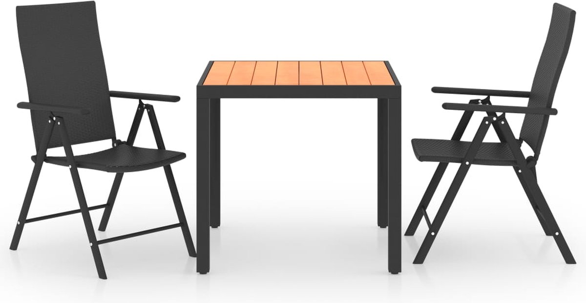 Vidaxl 3-delige Tuinset En Bruin - Zwart
