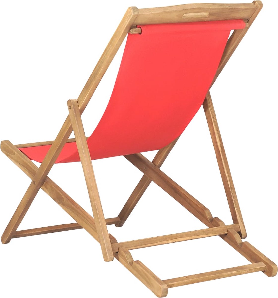 Vidaxl Strandstoel Inklapbaar Massief Teakhout - Rood