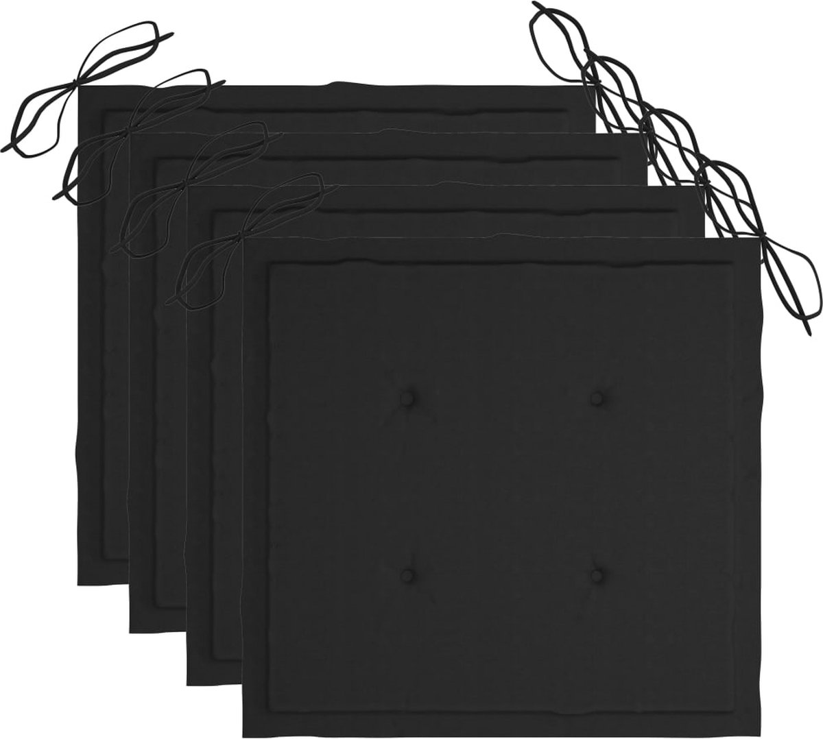 Vidaxl 5-delige Tuinset Inklapbaar Met Kussens Bamboe - Zwart