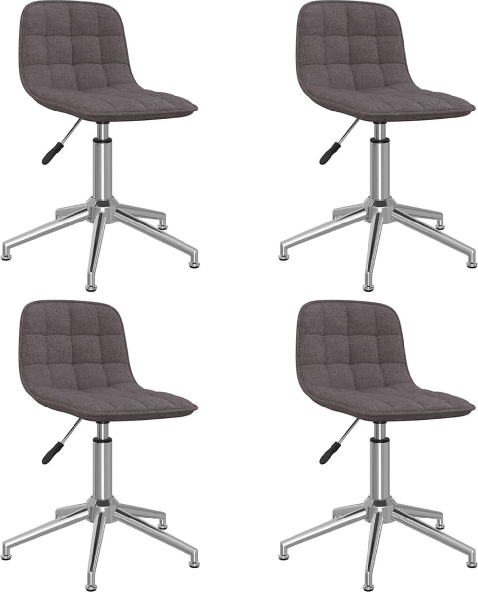 Vidaxl Eetkamerstoelen Draaibaar 4 St Stof Taupe