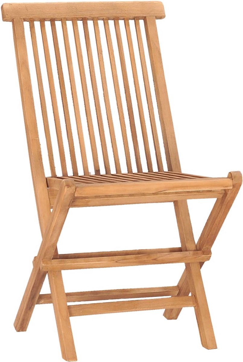 Vidaxl 3-delige Tuinset Inklapbaar Met Kussen Massief Teakhout - Beige