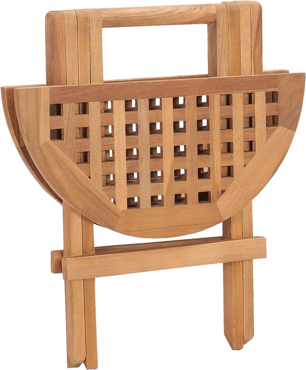 Vidaxl 3-delige Tuinset Inklapbaar Met Kussen Massief Teakhout - Beige
