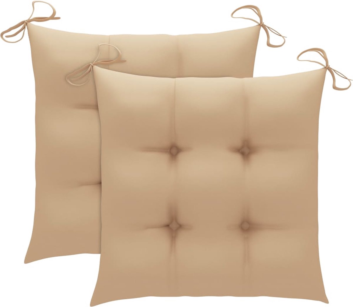 Vidaxl 3-delige Tuinset Inklapbaar Met Kussen Massief Teakhout - Beige