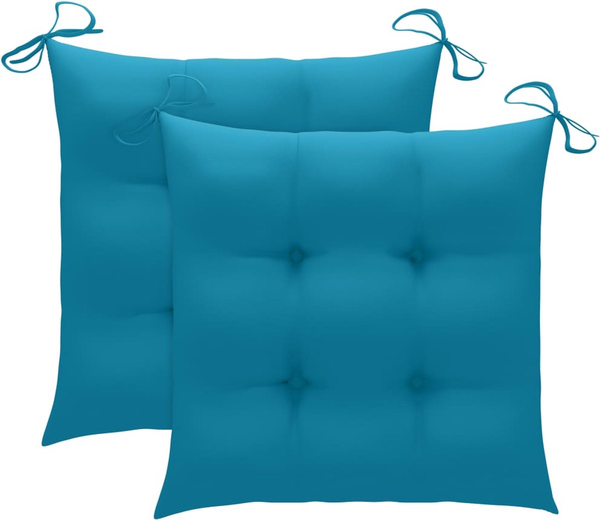 Vidaxl 3-delige Tuinset Inklapbaar Met Kussen Massief Teakhout - Blauw