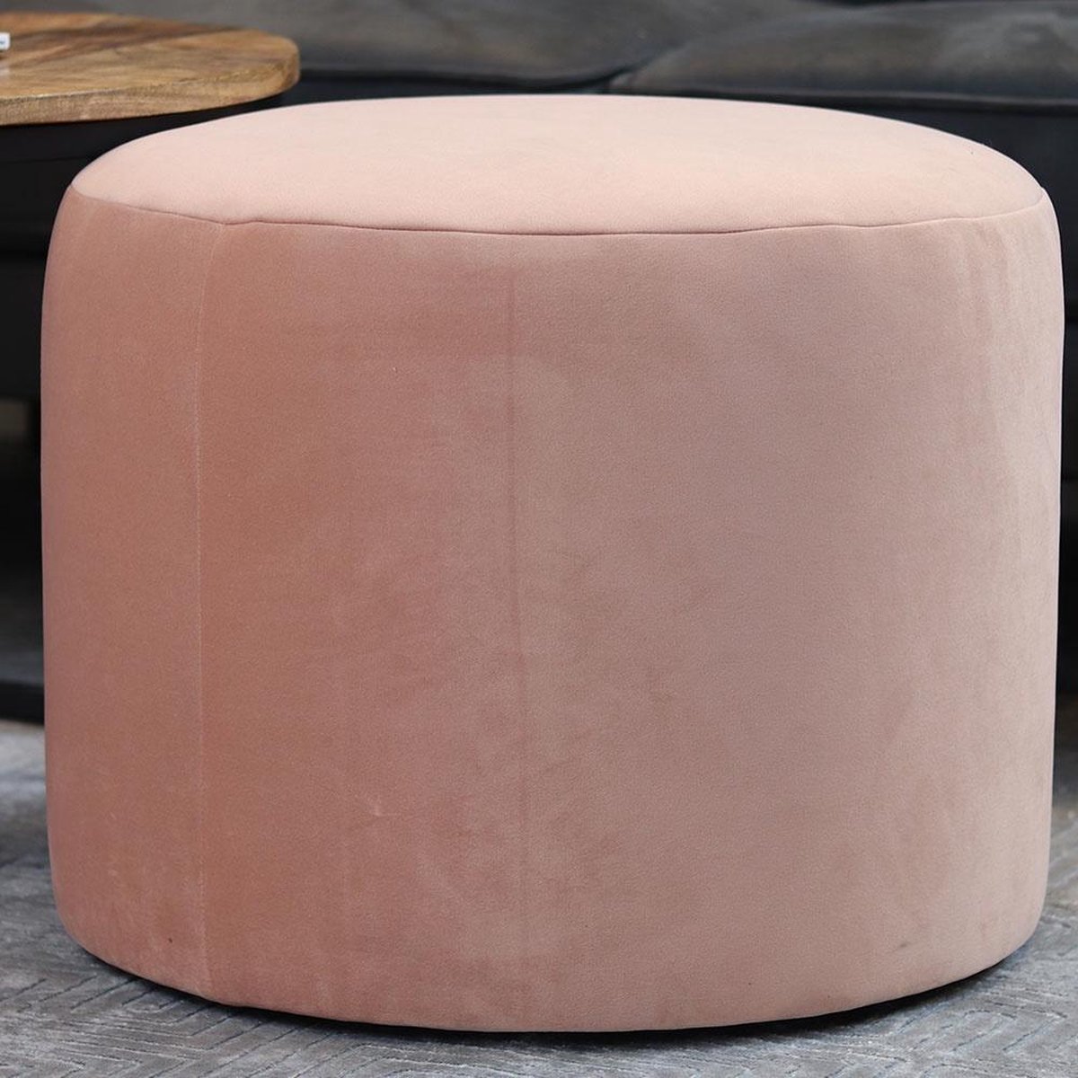 Bronx71 Velvet Poef Anna - Roze