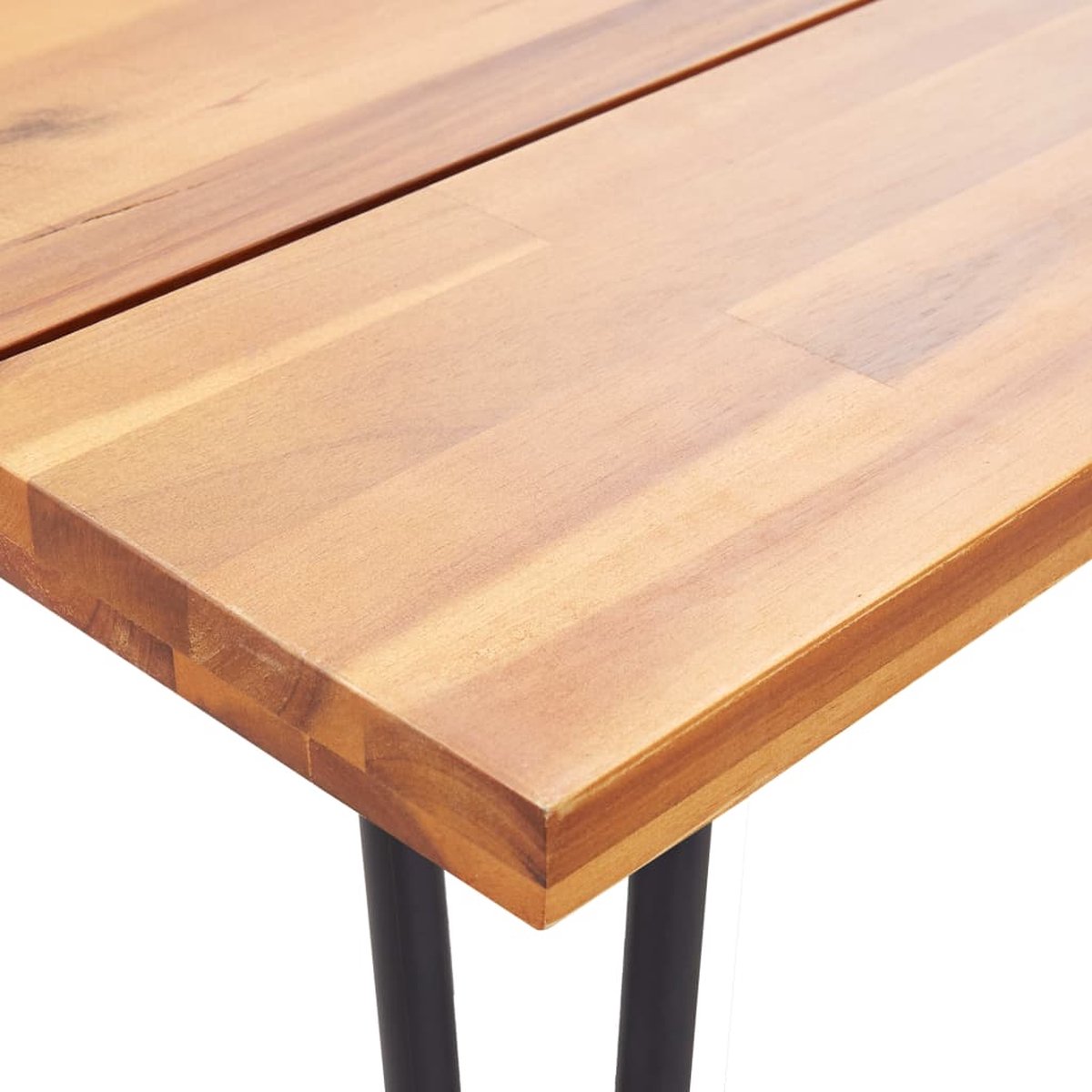 Vidaxl 5-delige Tuinset Massief Acaciahout En Poly Rattan - Zwart