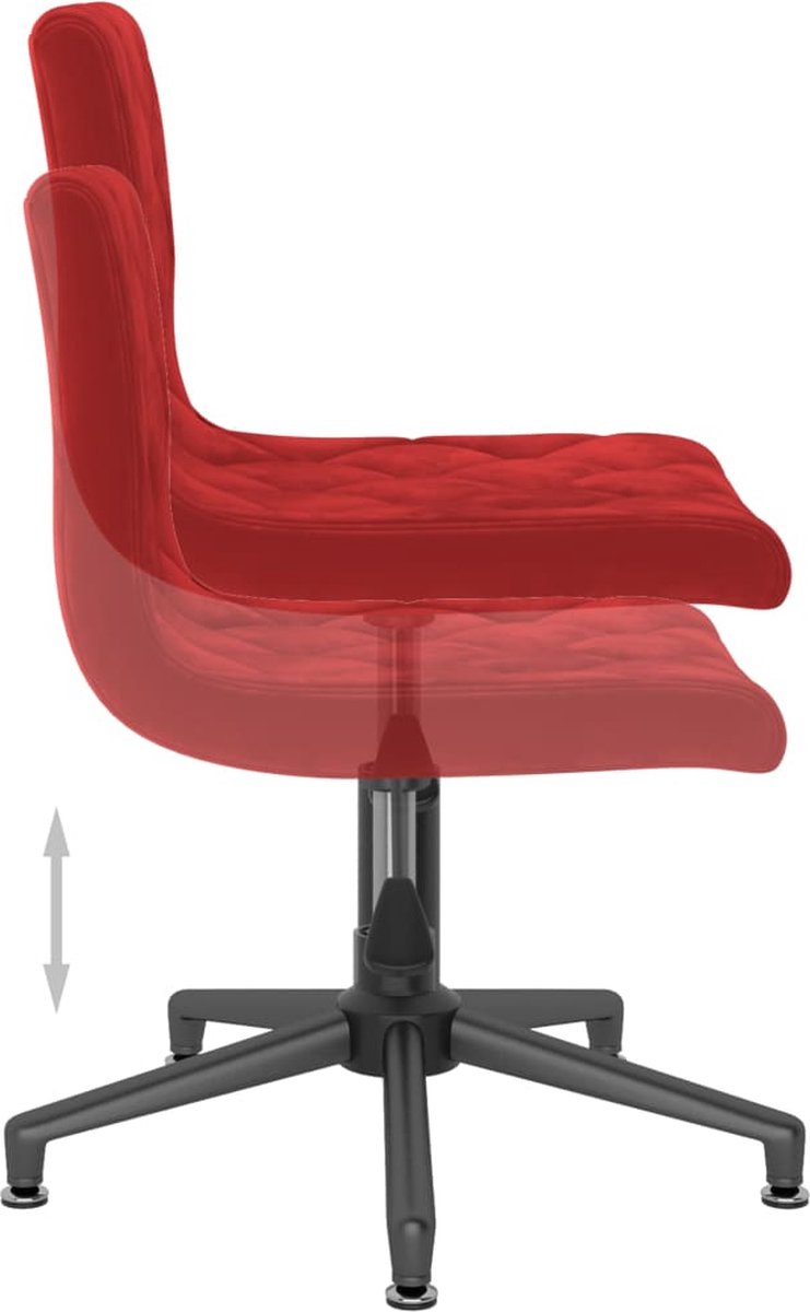 Vidaxl Eetkamerstoelen Draaibaar 2 St Fluweel Wijn - Rood