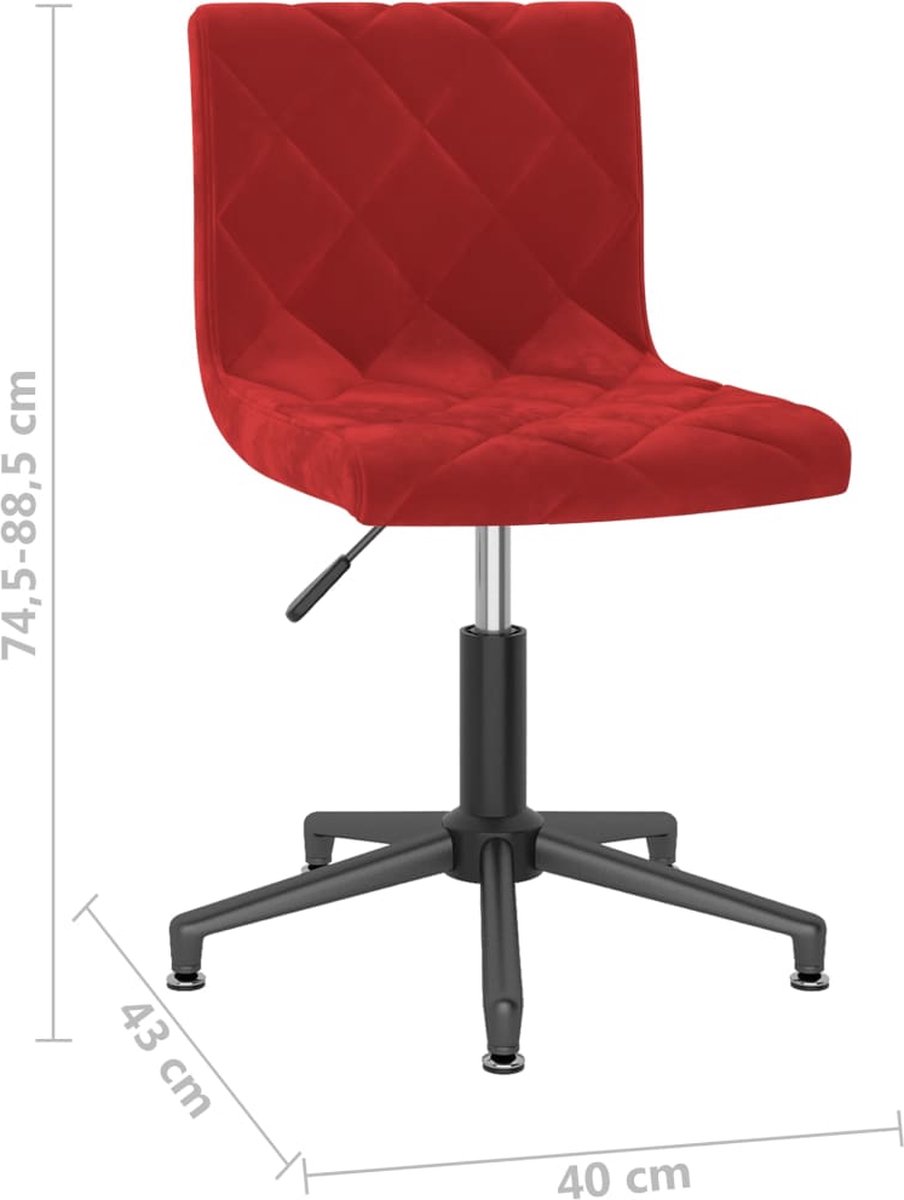 Vidaxl Eetkamerstoelen Draaibaar 2 St Fluweel Wijn - Rood