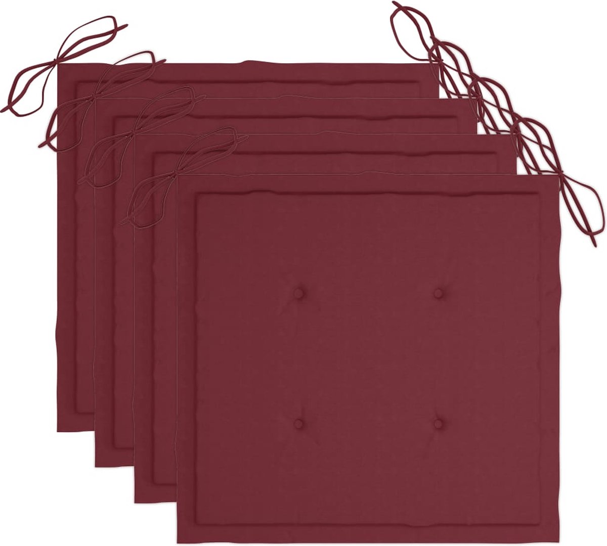 Vidaxl 5-delige Tuinset Inklapbaar Met Kussens Bamboe - Rood