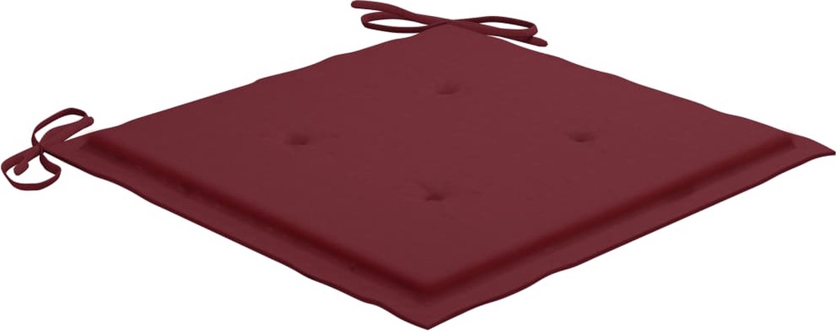 Vidaxl 5-delige Tuinset Inklapbaar Met Kussens Bamboe - Rood