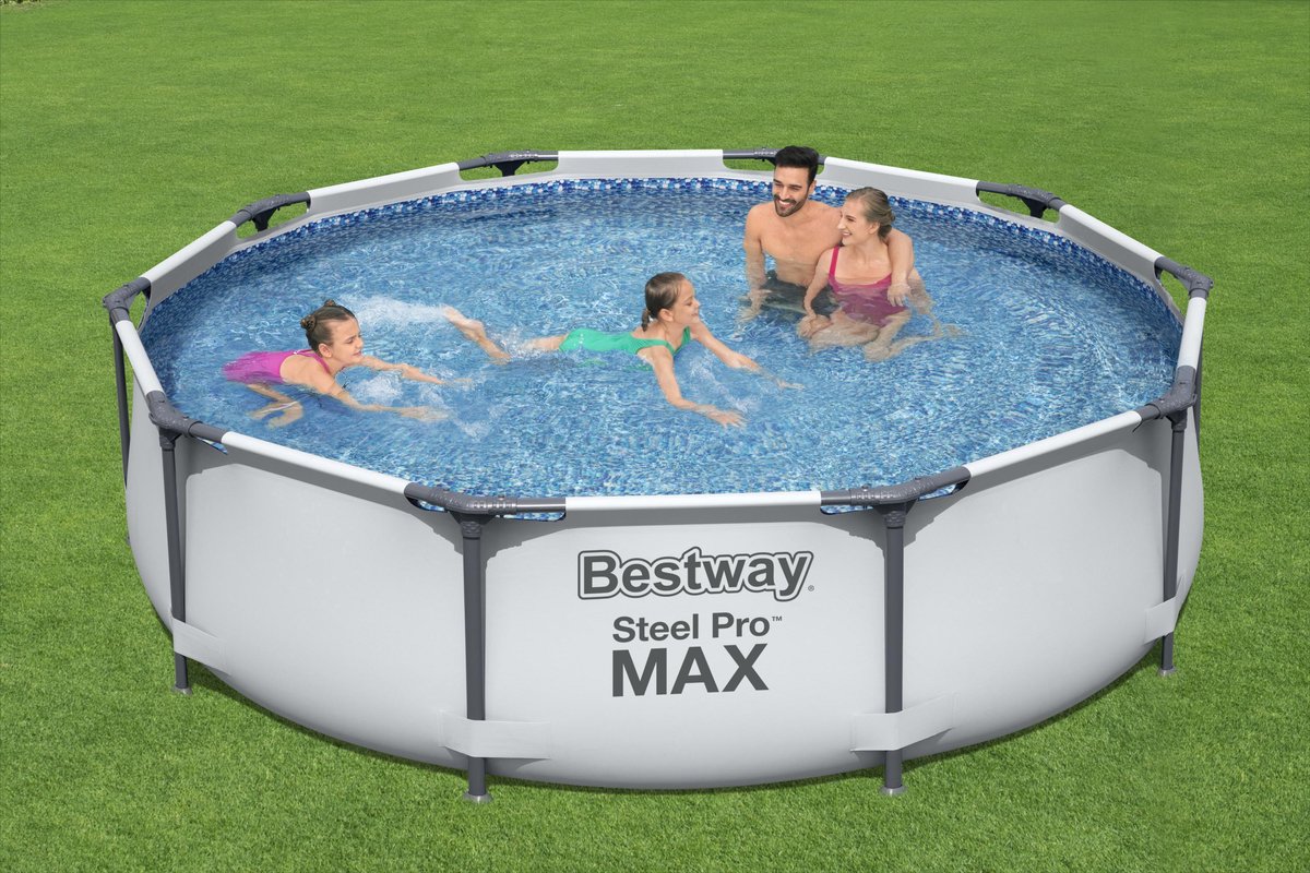 Bestway Steel Pro Max Zwembad - Ø 305 x 76 cm - Grijs