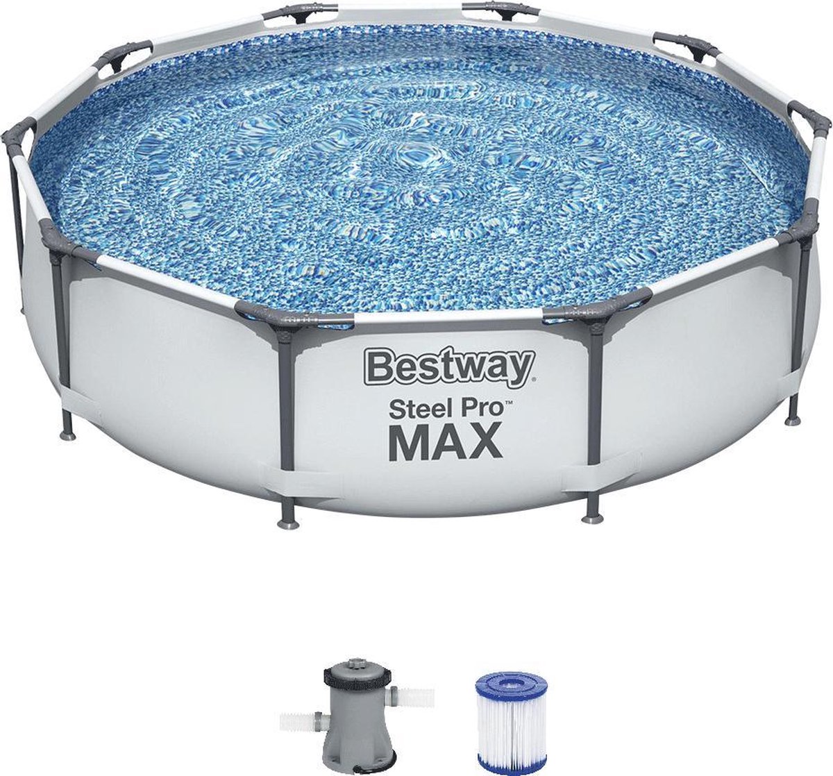 Bestway Steel Pro Max Zwembad - Ø 305 x 76 cm - Gris