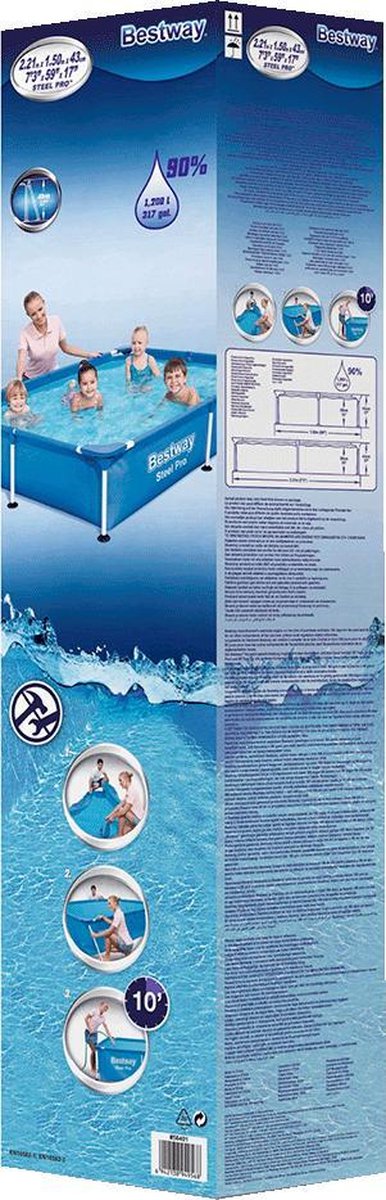 Bestway Zwembad Steel Pro Rechthoek 211 - 211 x 150 x 43 cm - Blauw