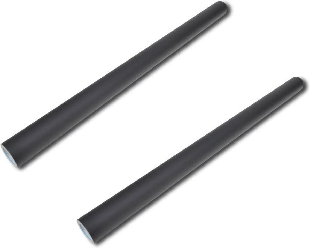 Vidaxl Krijtbord Stickerrollen 2 St 0,45 X 2 M - Incl. Krijt - Zwart