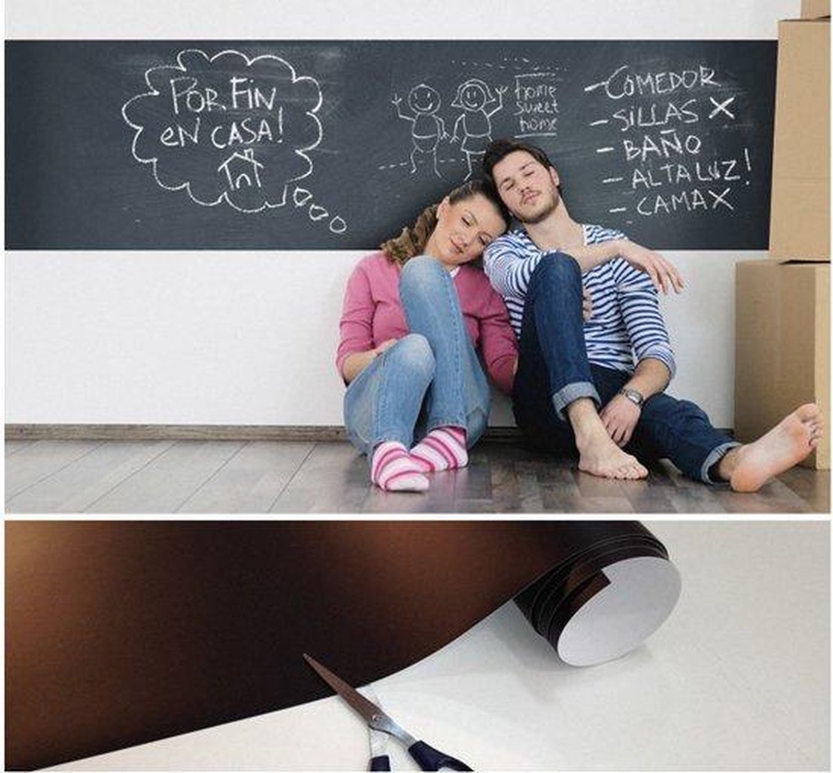 Vidaxl Krijtbord Stickerrollen 2 St 0,45 X 2 M - Incl. Krijt - Zwart