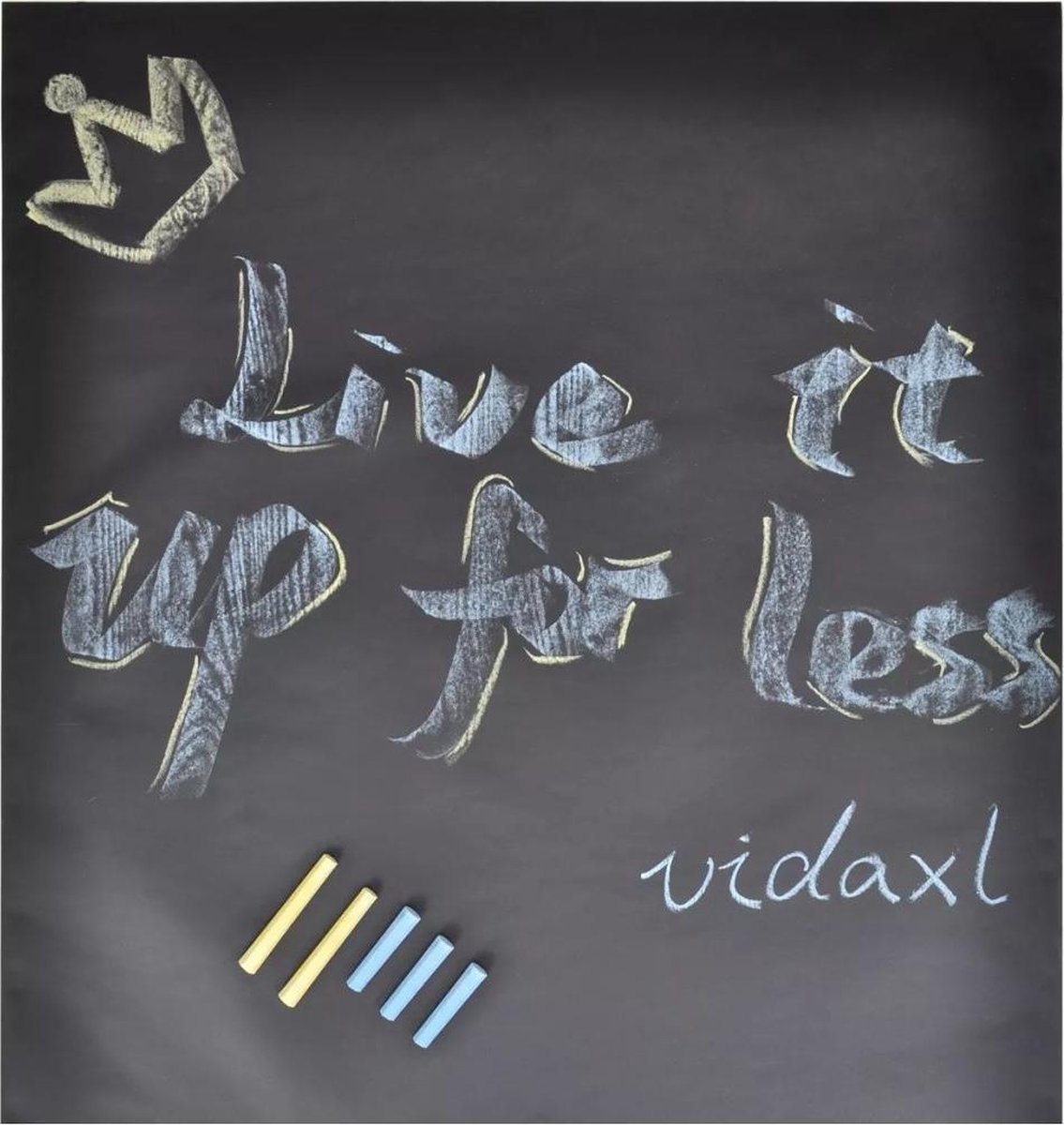 Vidaxl Krijtbord Stickerrollen 2 St 0,45 X 2 M - Incl. Krijt - Zwart