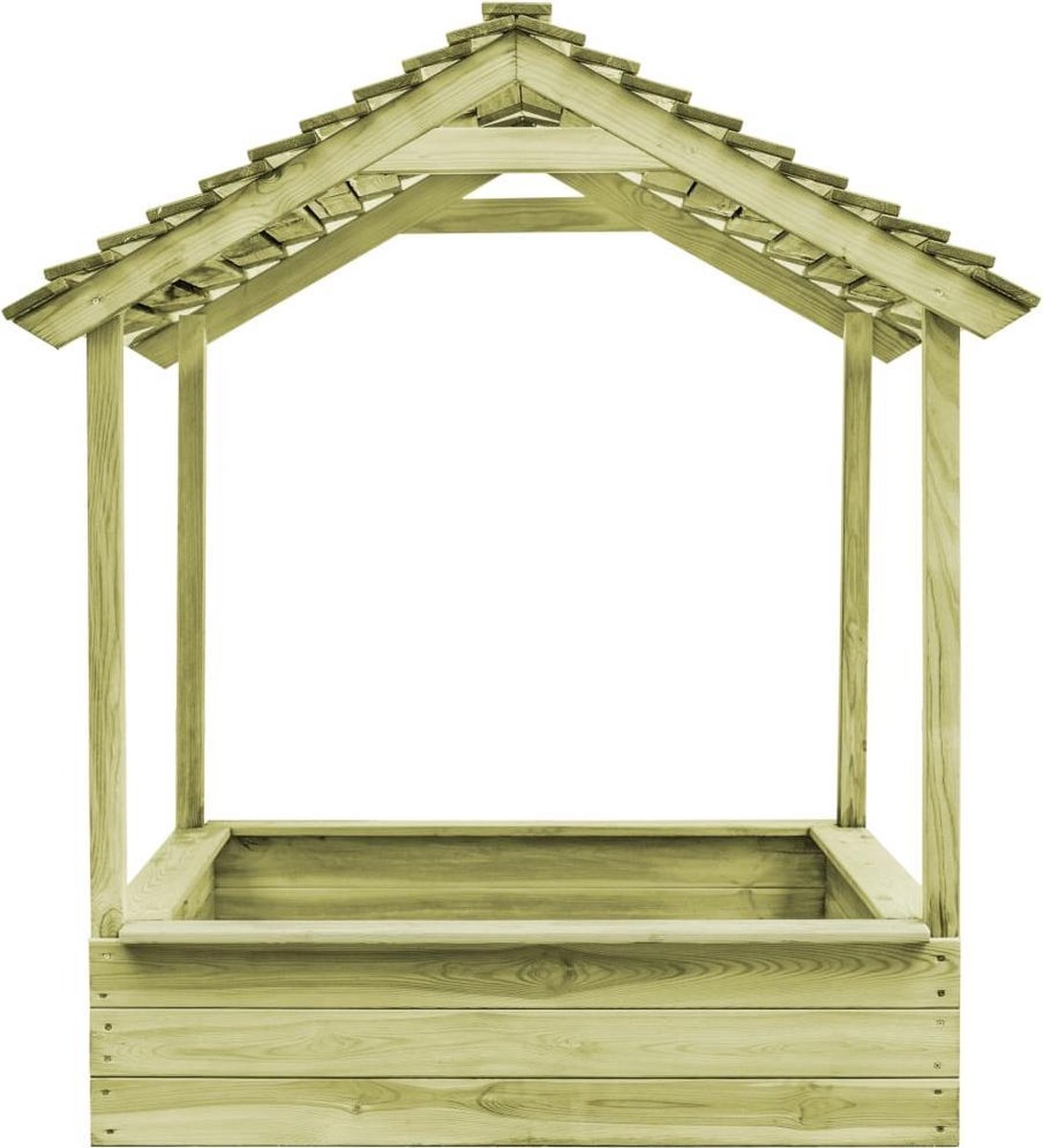 Vidaxl Buitenspeelhuis Met Zandbak 128x120x145 Cm Grenenhout - Bruin
