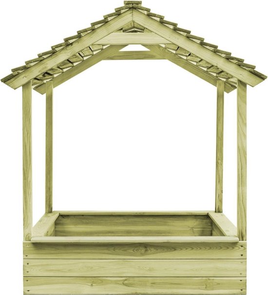 Vidaxl Buitenspeelhuis Met Zandbak 128x120x145 Cm Grenenhout - Bruin