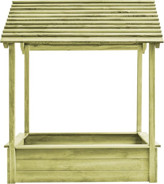 Vidaxl Buitenspeelhuis Met Zandbak 128x120x145 Cm Grenenhout - Bruin