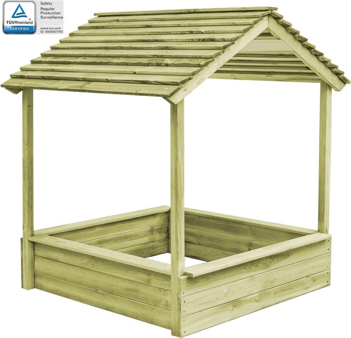 Vidaxl Buitenspeelhuis Met Zandbak 128x120x145 Cm Grenenhout - Bruin