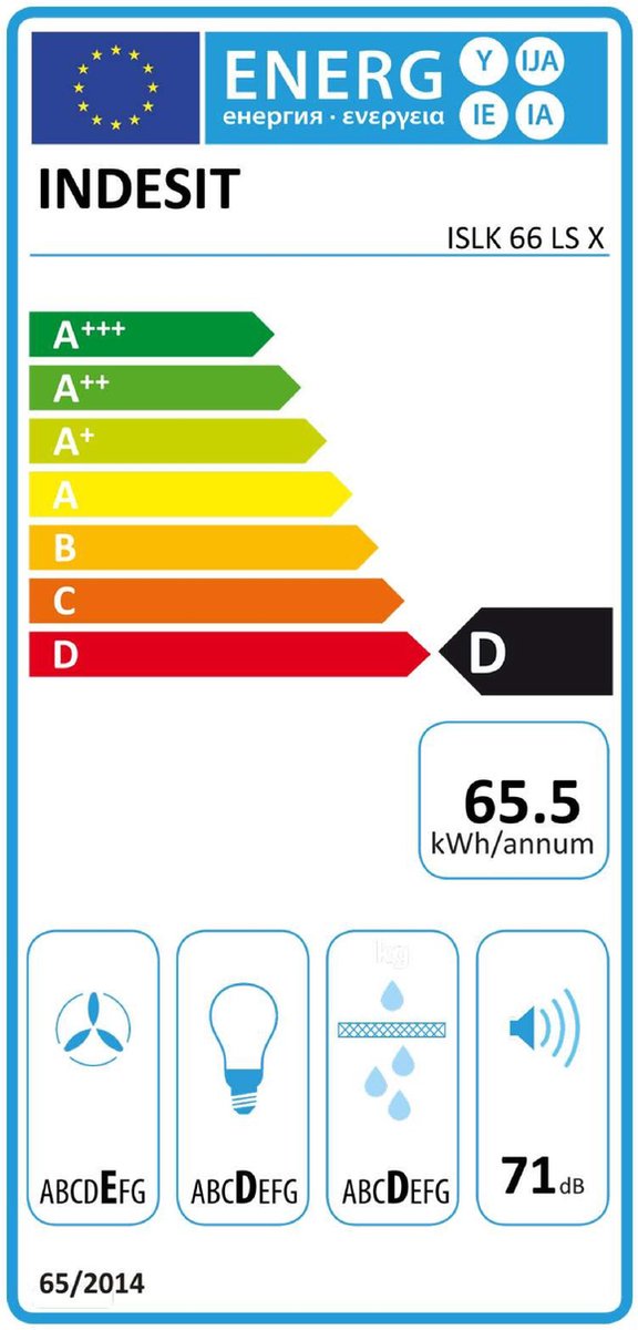 Indesit afzuigkap ISLK 66 LS X - Silver