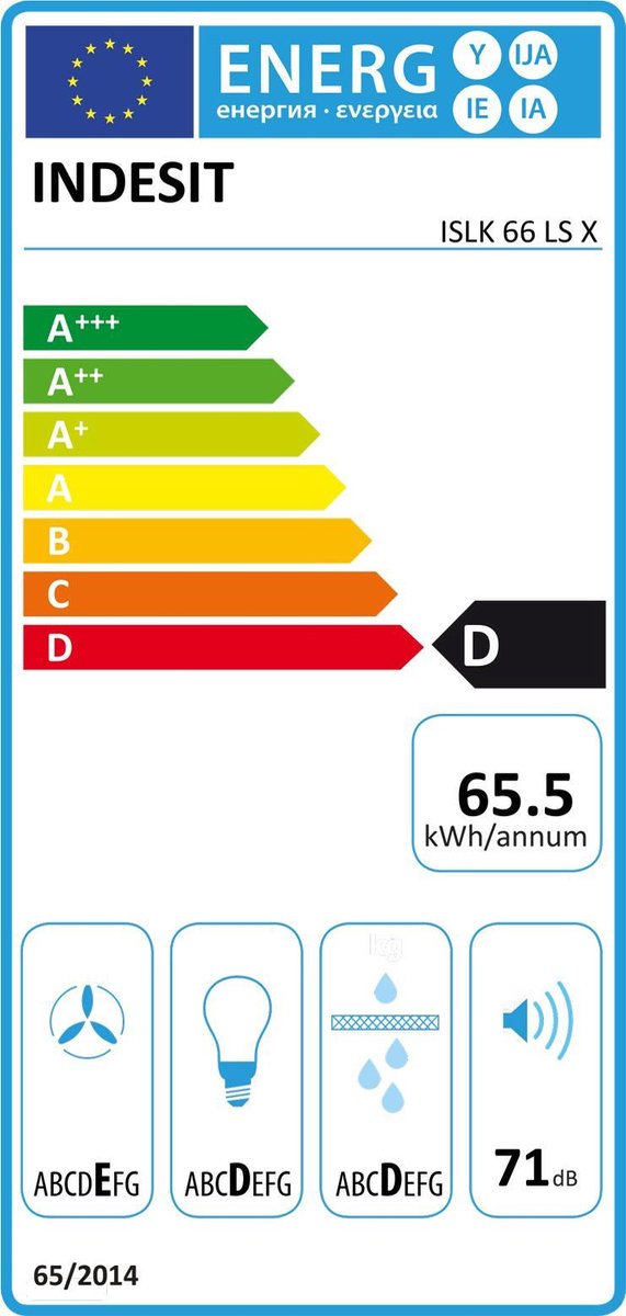Indesit afzuigkap ISLK 66 LS X - Silver