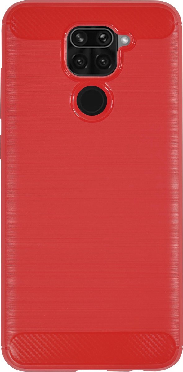 Bmax Carbon Soft Case Hoesje Voor Xiaomi Redmi Note 9 - Red/ - Rood