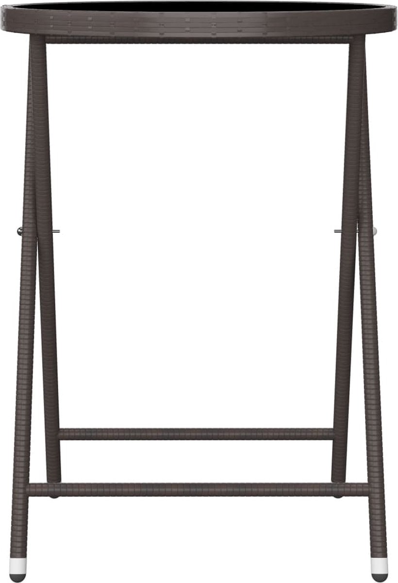 Vidaxl 3-delige Bistroset Poly Rattan En Gehard Glas - Bruin