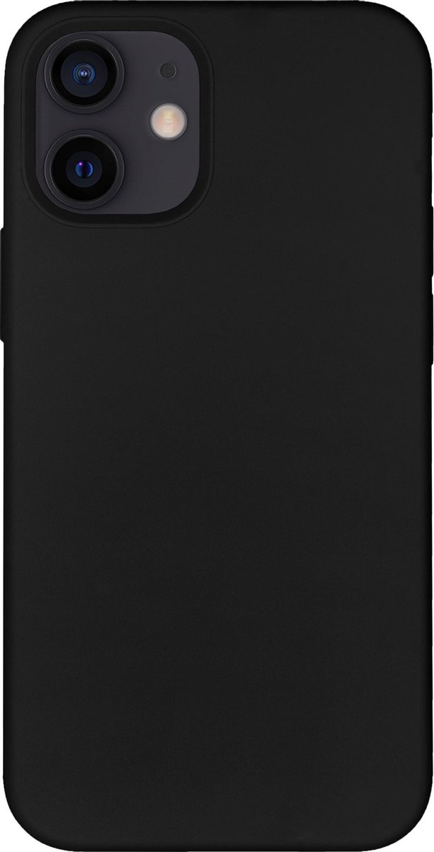 Bmax Liquid Silicone Case Hoesje Voor Iphone 12 Mini - Black/ - Zwart