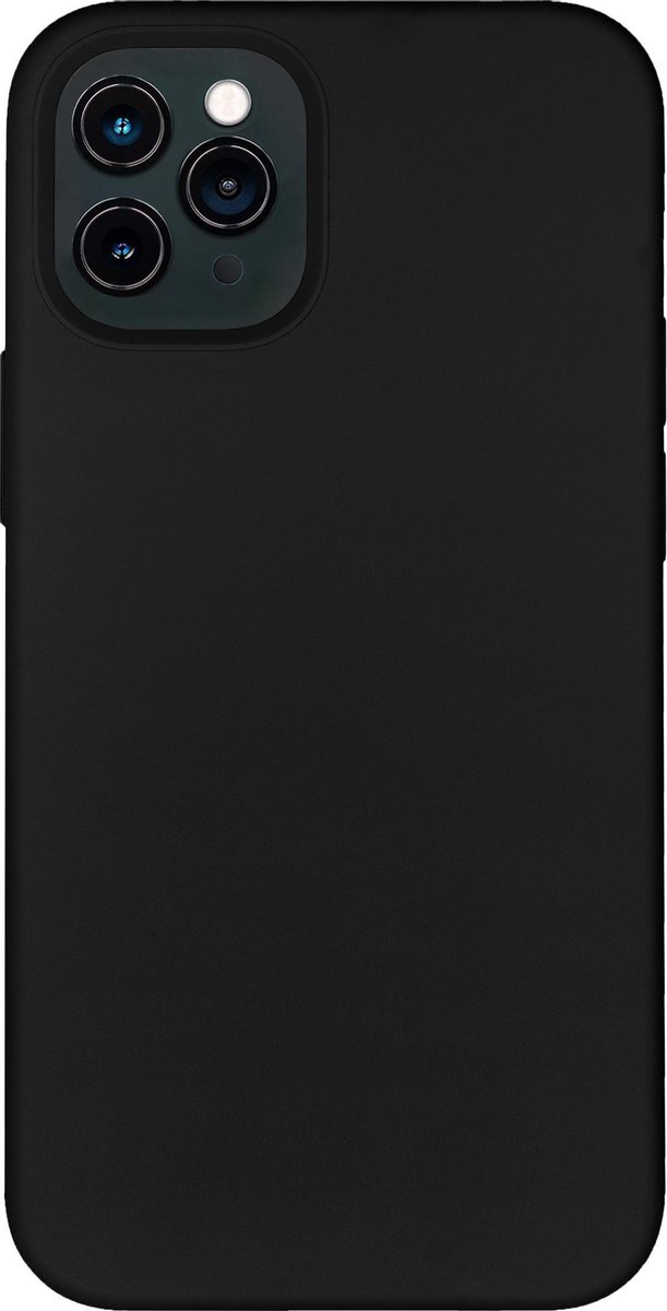 Bmax Liquid Silicone Case Hoesje Voor Iphone 12 Pro Max - Black/ - Zwart