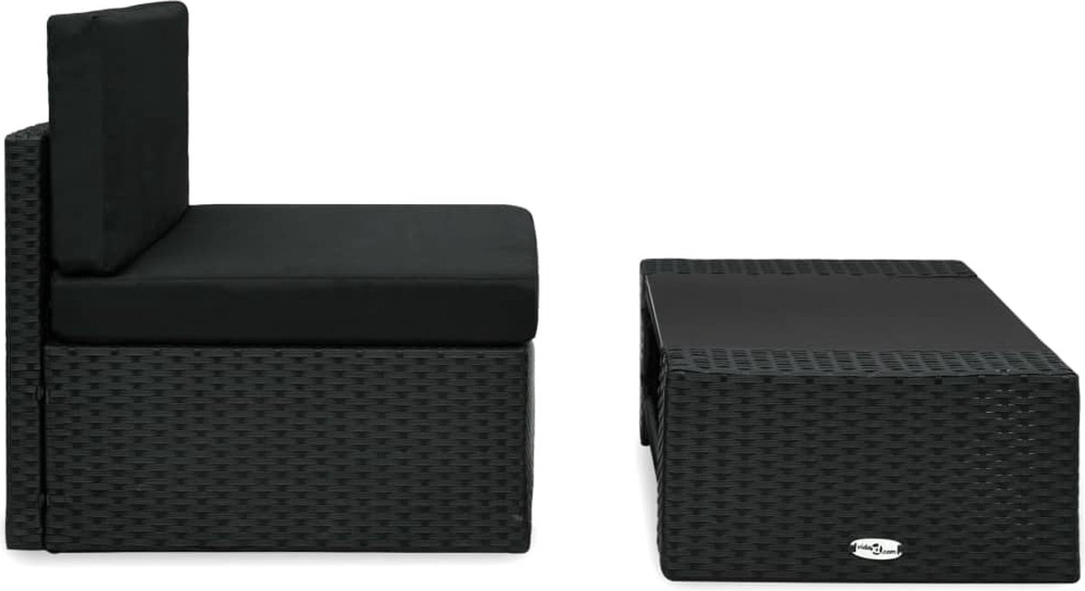 Vidaxl 2-delige Loungeset Poly Rattan - Zwart