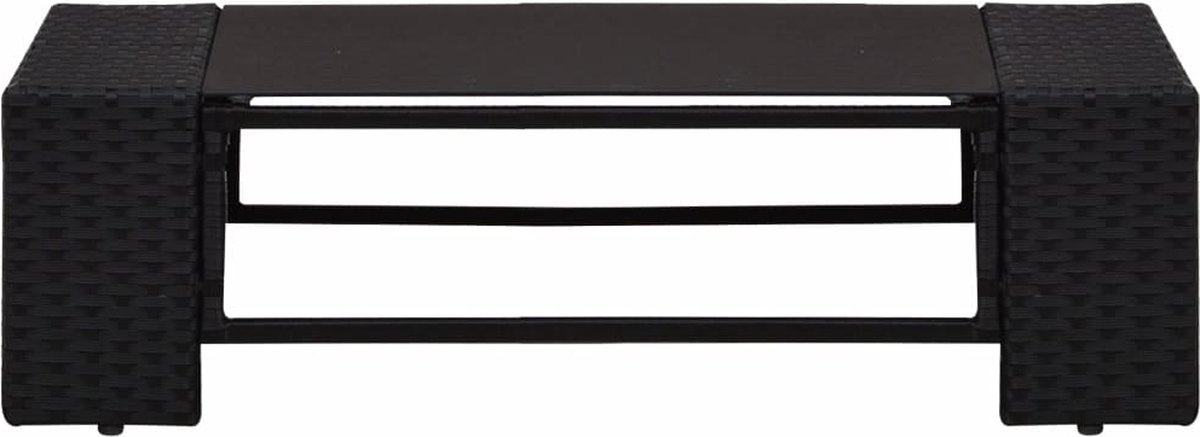 Vidaxl 2-delige Loungeset Poly Rattan - Zwart