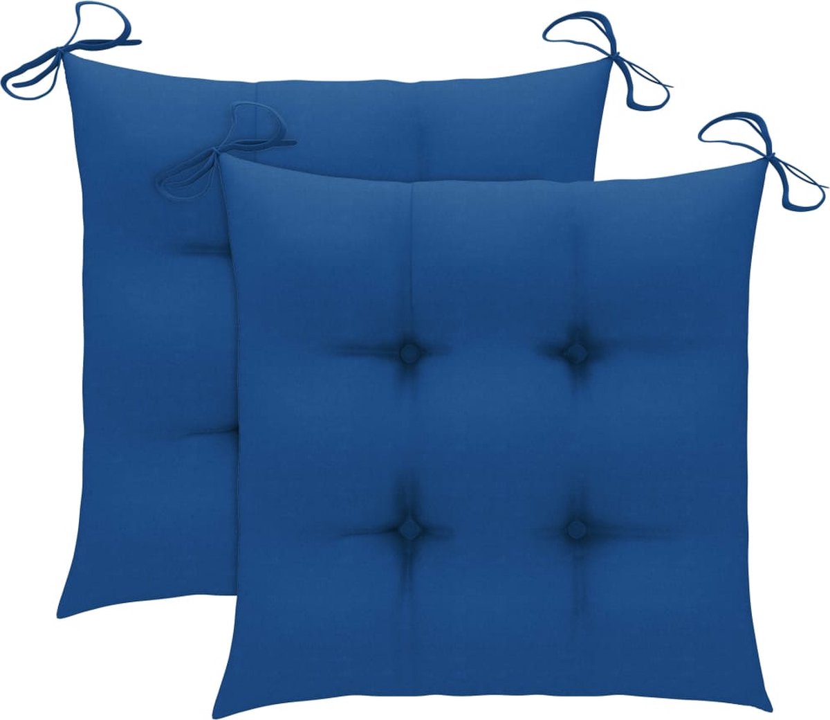 Vidaxl 3-delige Tuinset Inklapbaar Met Kussen Massief Teakhout - Blauw