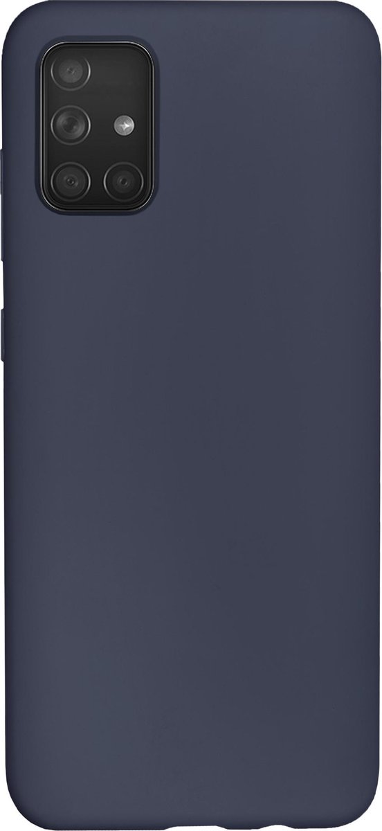 Bmax Liquid Silicone Case Hoesje Voor Samsung Galaxy A71 - Dark Blue/donker - Blauw