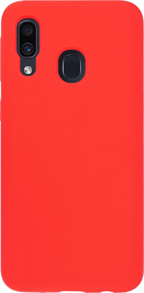 Bmax Liquid Silicone Case Hoesje Voor Samsung Galaxy A40 - Dark Red/donker - Rood