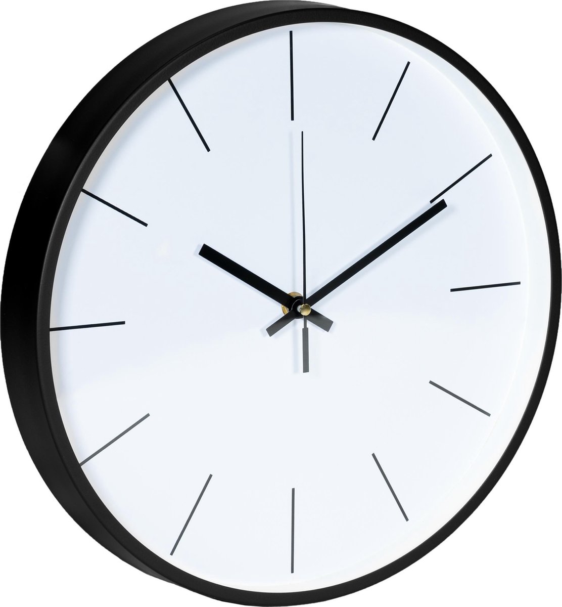 Quvio Basic Wandklok Wit Met Frame - Zwart