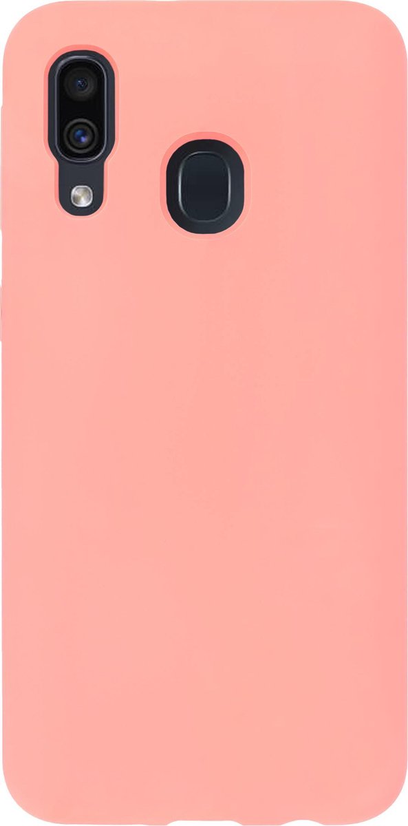 Bmax Liquid Silicone Case Hoesje Voor Samsung Galaxy A40 - Peach/perzik - Roze