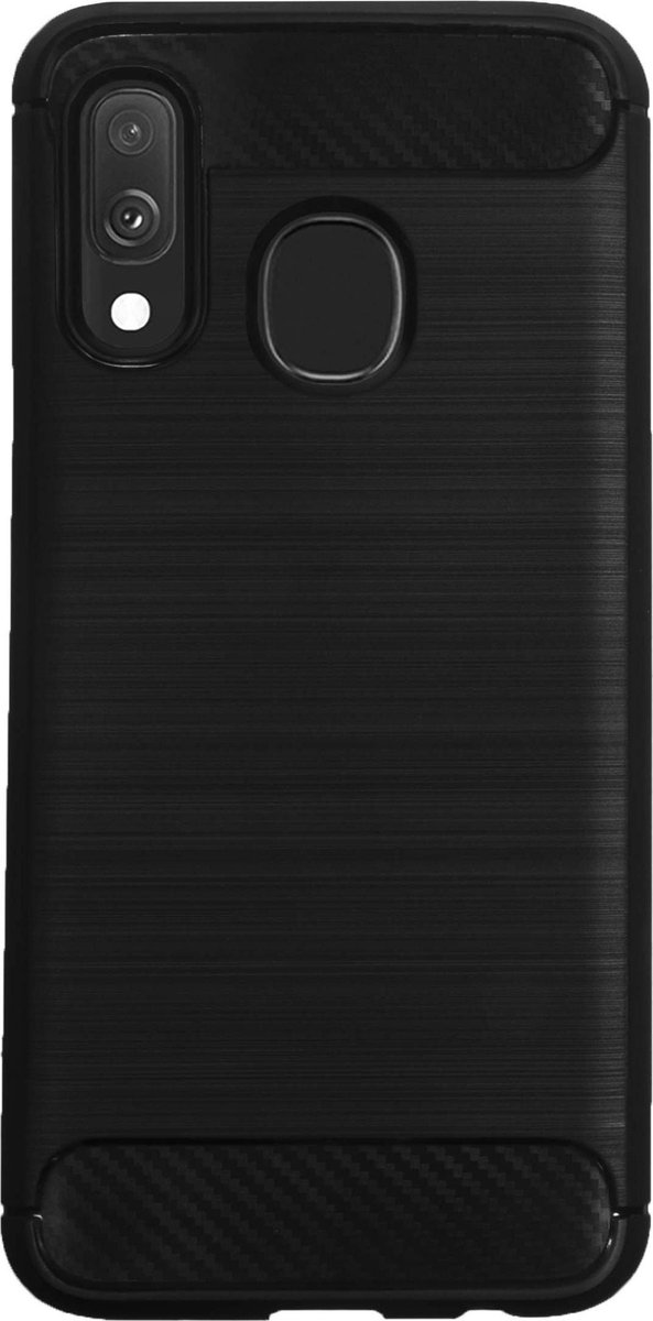 Bmax Carbon Soft Case Hoesje Voor Samsung Galaxy A40 - Black/ - Zwart