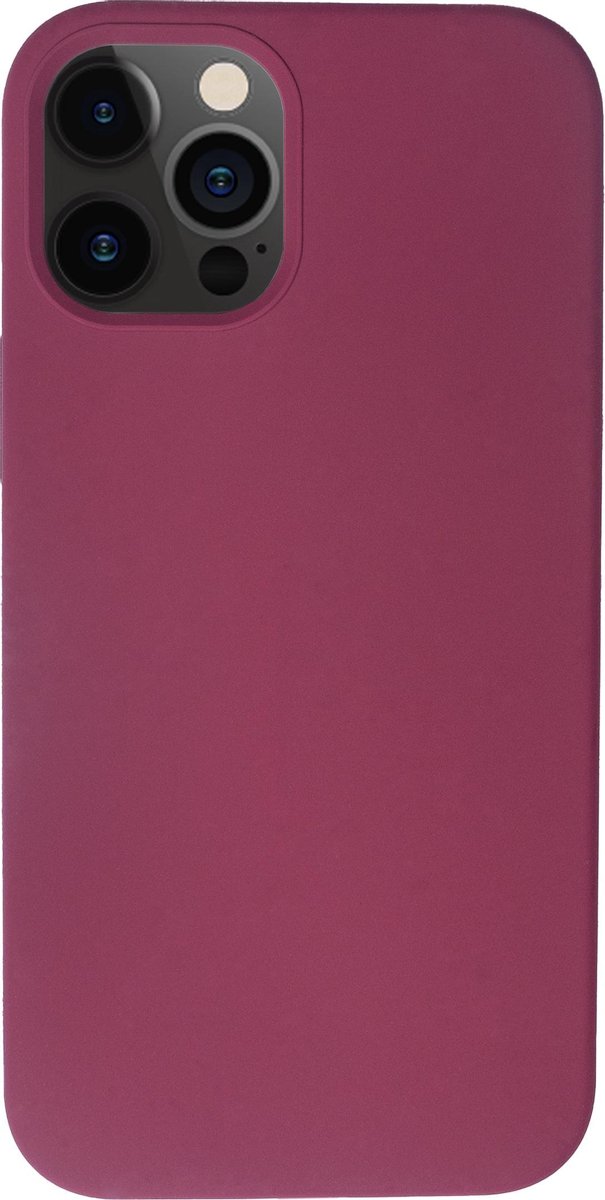 Bmax Liquid Silicone Case Hoesje Voor Iphone 12 - Plum/pruim - Paars