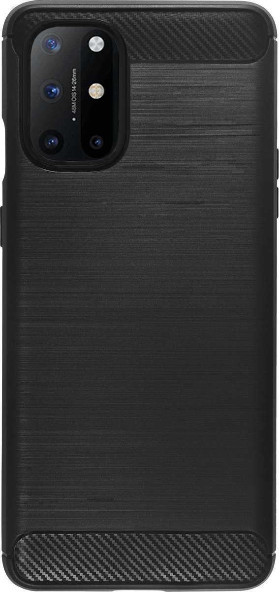 Bmax Carbon Soft Case Hoesje Voor Oneplus 8t - Black/ - Zwart