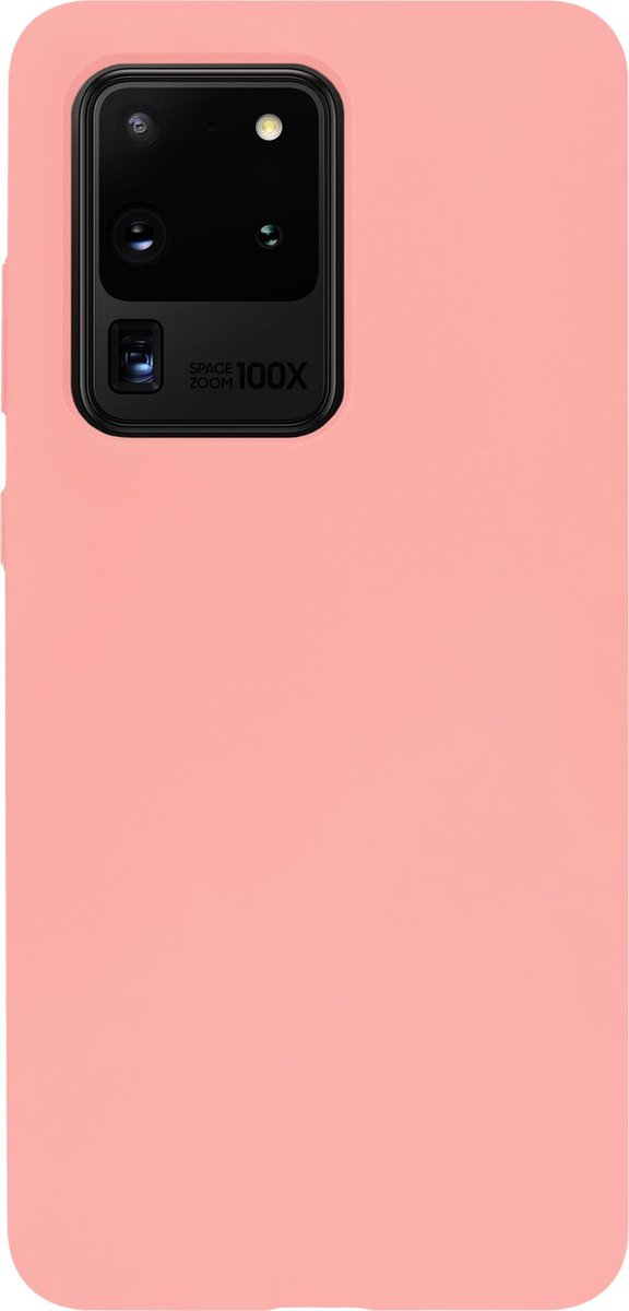 Bmax Liquid Silicone Case Hoesje Voor Samsung Galaxy S20 Ultra - Peach/perzik - Roze