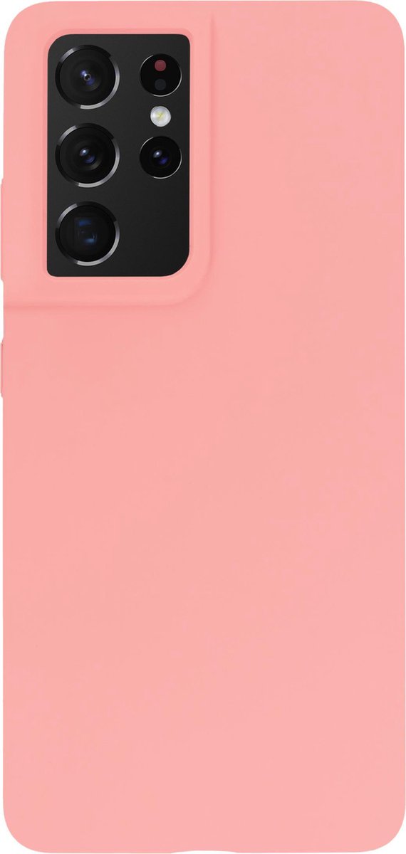 Bmax Liquid Silicone Case Hoesje Voor Samsung Galaxy S21 Ultra - Peach/perzik - Roze