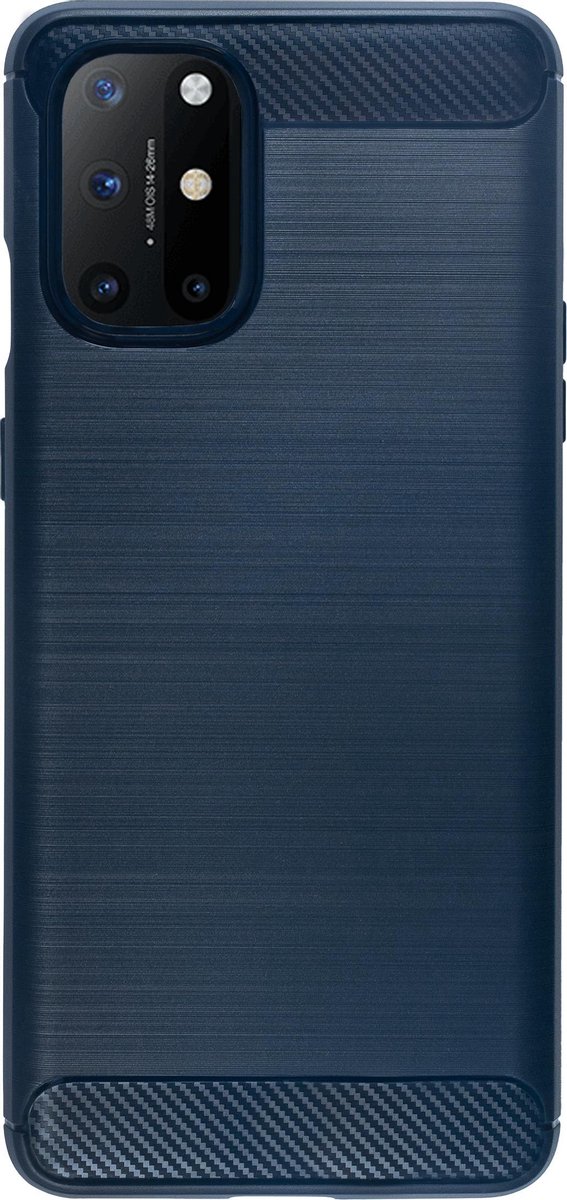 Bmax Carbon Soft Case Hoesje Voor Oneplus 8t - Blue/ - Blauw