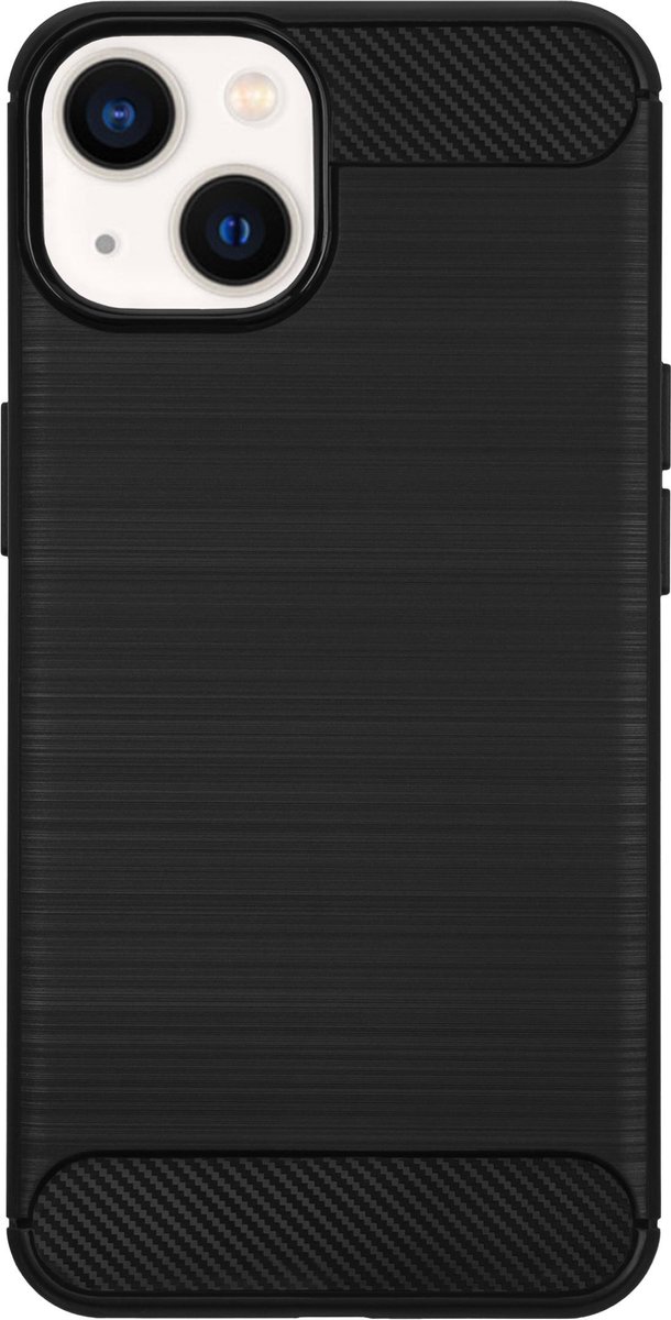 Bmax Carbon Soft Case Hoesje Voor Iphone 13 Mini - Black/ - Zwart